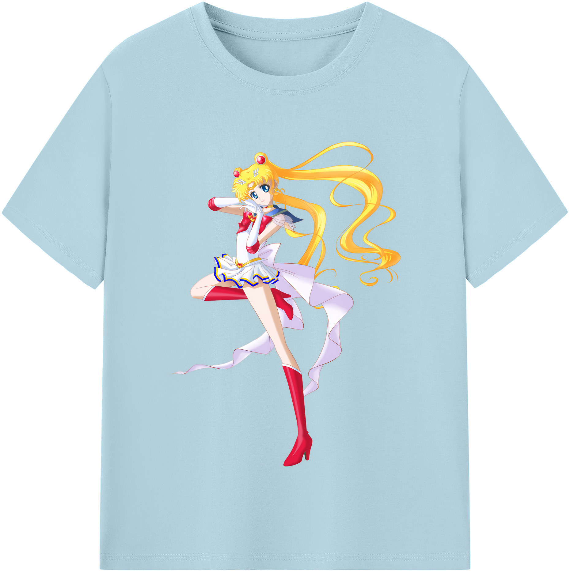 （画像用） 美少女戦士セーラームーン 月野 うさぎ つきの うさぎ Sailor Moon Tsukino Usagi 綿100％半袖Tシャツ（フロントプリント）